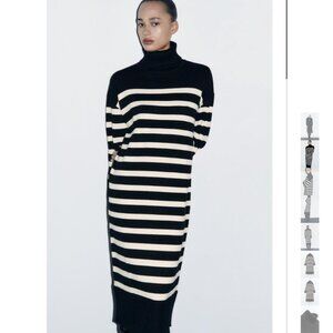 NWT ZARA STRIPED KNIT MIDI DRESS